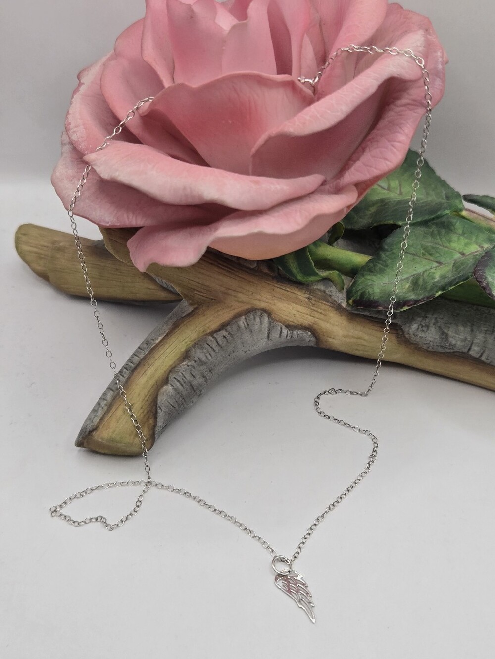Sterling Silver Wing Pendant Necklace - Elegant Silver Women's Jewelry